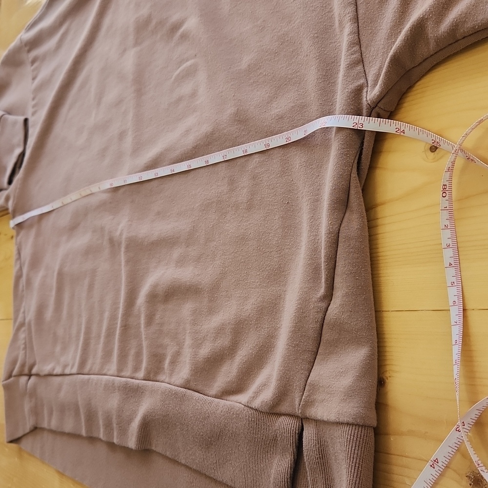 All In Motion French Terry Butter Wash Sweatshirt Mock Neck Taupe XXL - Picture 12 of 16